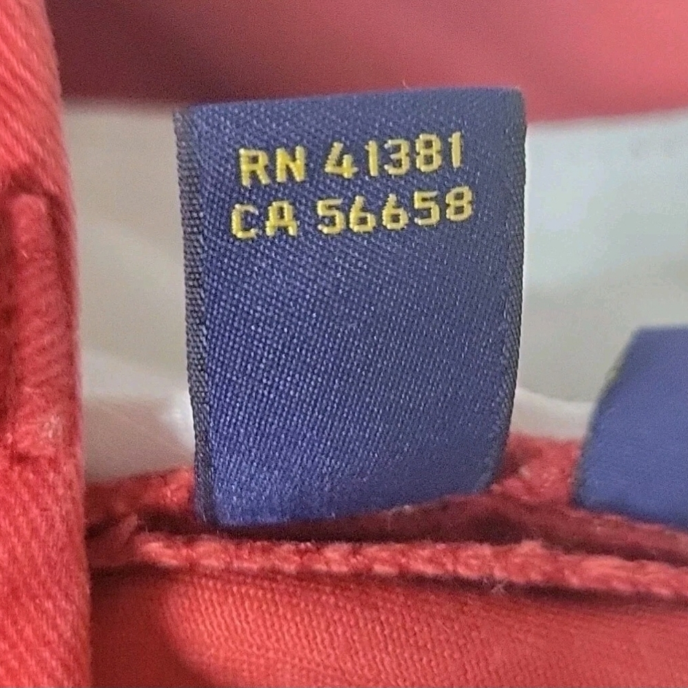 Lauren Ralph Lauren Men's Size 34 X 31(Actual) Red Classic Straight Leg Jeans - Picture 2 of 15